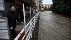 Der Fluss Hochwasser Rupinaro in Ligurien führte Hochwasser.