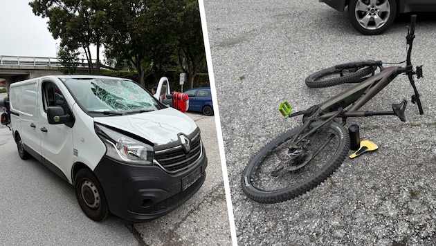Ein Transporter erfasst in Kirchbichl einen 66-jährigen E-Biker.