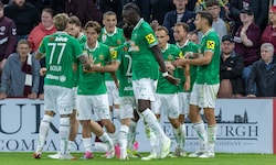Der SK Rapid bejubelte den späten Ausgleichstreffer gegen Hearts.