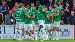 Der SK Rapid bejubelte den späten Ausgleichstreffer gegen Hearts.
