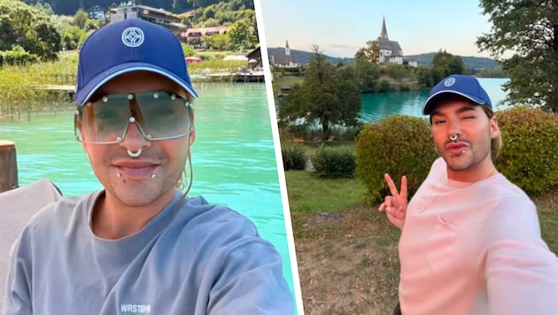 Bill Kaulitz verschickte jetzt Grüße von seinem Detox-Urlaub am Wörthersee an seine Fans.