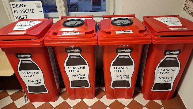 44 derartige Pfandsammelstellen gibt es aktuell in Vorarlberg. Die Volkshilfe hofft, dass noch ...