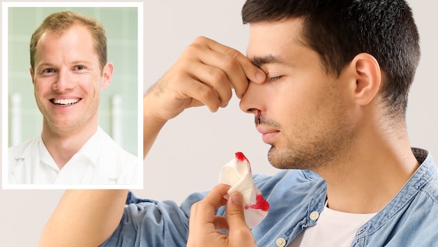 HNO-Arzt Dr. Stefan Edlinger gibt Tipps, was man selbst bei Nasenbluten tun kann.