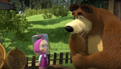 Die Kinderserie „Mascha und der Bär“ wird auch im deutschen Fernsehen ausgestrahlt.