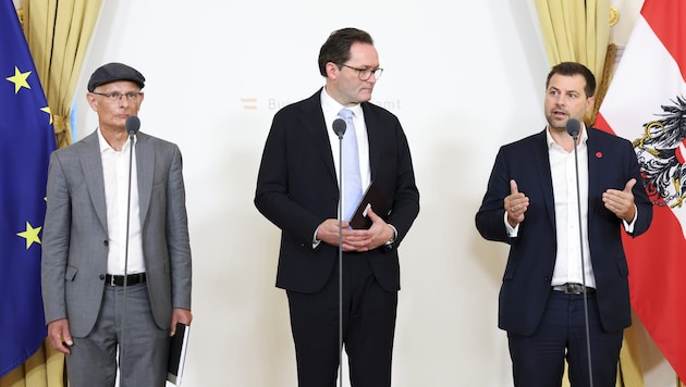 Marterbauer, Totschnig und Bernhard präsentierten die neuen Einigungen, für die es bereits ...