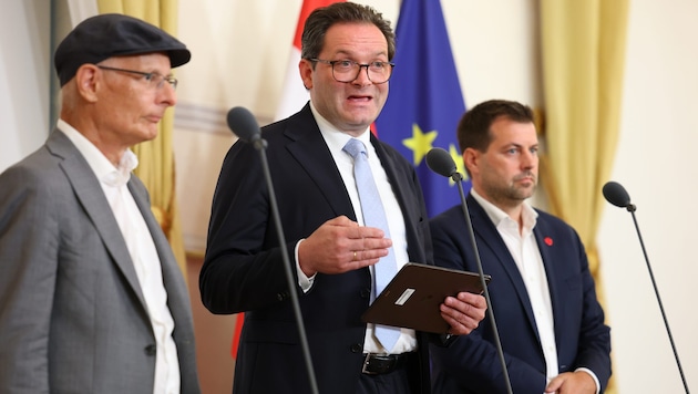 Marterbauer, Totschnig und Bernhard (v. li. n. re.) sprachen von einem „Meilenstein“.