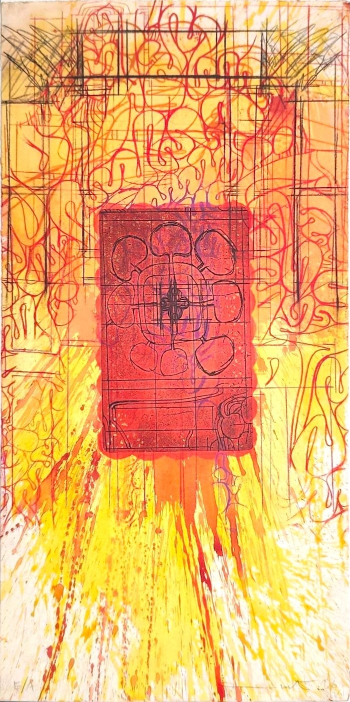 Hermann Nitsch, Radierung „Kreuz“ (Motiv 3; 2000).