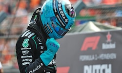 George Russell jubelt in Zandvoort.