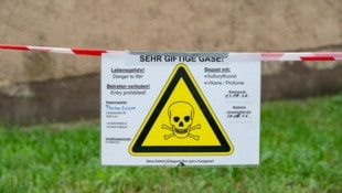 Vier Tage lang warnten Plakate mit Totenköpfen vor einem Zutritt in das Gotteshaus.
