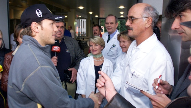 Hermann Maier bedankte sich bei Arzt Dr. Artur Trost (re.).