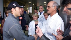 Hermann Maier bedankte sich bei Arzt Dr. Artur Trost (re.).