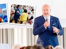 Während Stocker (rechts) als Bundeskanzler und Babler (Mitte) als SPÖ-Parteichef durch ...