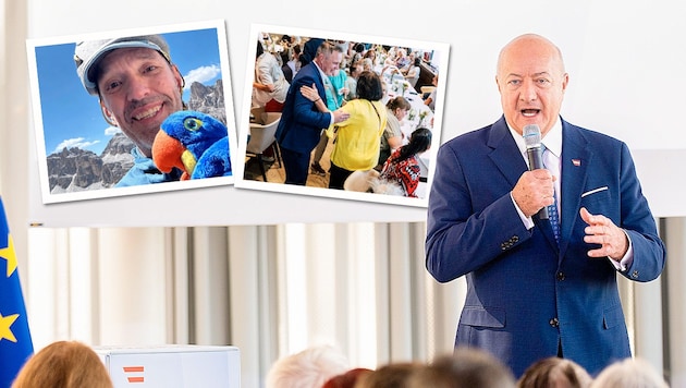 Während Stocker (rechts) als Bundeskanzler und Babler (Mitte) als SPÖ-Parteichef durch ...