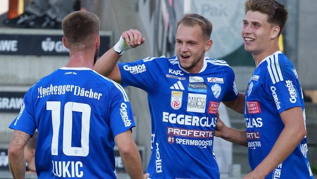 Angelo Gattermayer scored Hartberg’s first league goal of the season.