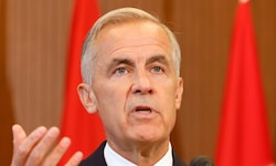 Kanadas Premierminister Mark Carney wirft US-Präsident Donald Trump vor, einen Handelskrieg ...