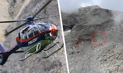 Im Bereich des roten Kreises kam der Bergsteiger zu liegen. Die Leiche wurde mit dem ...