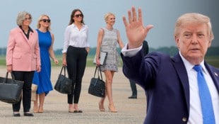 Trumps Entourage: Stabschefin Susie Wiles, die scheidende Pressesprecherin Karoline Leavitt, ...