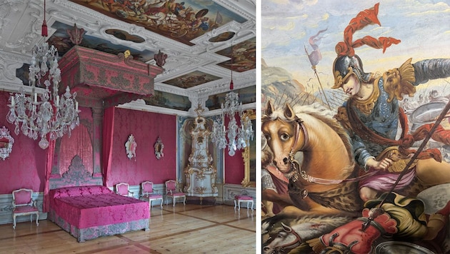 Das Deckengemälde über dem Baldachin blieb seit etwa 1760 unberührt.