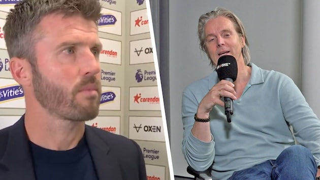 Michael Carrick (li.) und Jan Age Fjörtoft