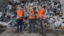 Saubermacher-Vorstandsvorsitzender Andreas Opelt (l.) und Anlagenleiter Hanspeter Plazovnik (r.) ...