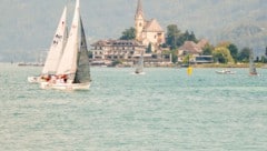 Bilder von der Segelwoche des Union Yacht Clubs, im Hintergrund die Kirche Maria Wörth. 