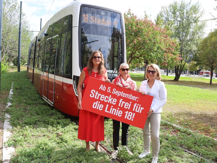 Stadträtin Ulli Sima (SPÖ), Wiener Stadtwerke Vizedirektorin Monika Unterholzner und Wiener ...