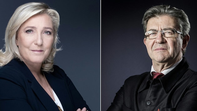 Laut einer aktuellen Umfrage könnte es in Frankreich 2027 eine Stichwahl zwischen Marine Le Pen ...