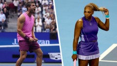 Carlos Alcaraz (li.) und Serena Williams treten im Mixed-Doppel zusammen an.