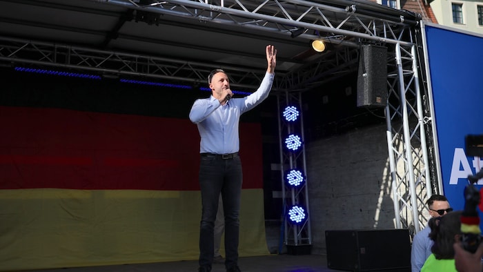 AfD-Kandidat Ulrich Siegmund im Wahlkampf