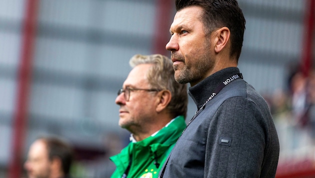 Rapid-Präsident Alexander Wrabetz (li.) und -Sportchef Markus Katzer