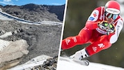 Das Gletschersterben (links) setzt unseren Wintersport-Stars immer mehr zu. Sommerliche ...
