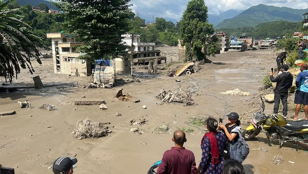 Der Ort Trishuli Bazar im Bezirk Nuwakot ist schwer betroffen.