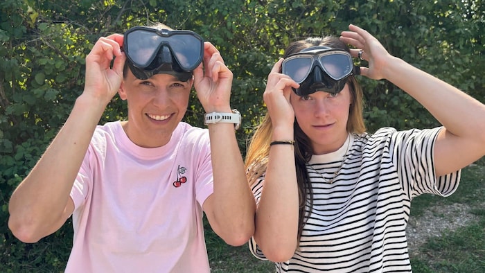 Auch für Katrin Ofner und Sonja Gigler war‘s das erste Mal Tauchen.