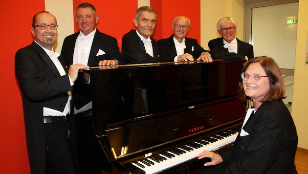 Bernhard Strametz, Erich Wechtitsch, Franz Fenninger, Karl Veronig und Hans Holzmann (von links) ...