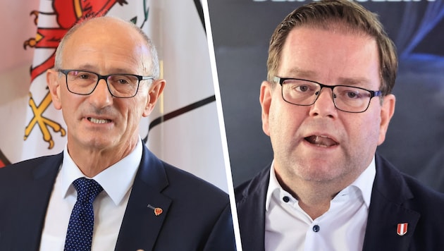 Tirols FPÖ-Obmann Markus Abwerzger (rechts) hat längst schon das „Landeshauptmannduell“ mit ...