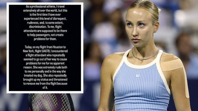 Anastasia Potapova wurde am Weg zu den US Open respektlos behandelt – via Instagram ging ...