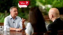 SPÖ-Chef Andreas Babler in „Was jetzt? Die ,Krone‘-Sommergespräche“ mit Christian Nusser und ...