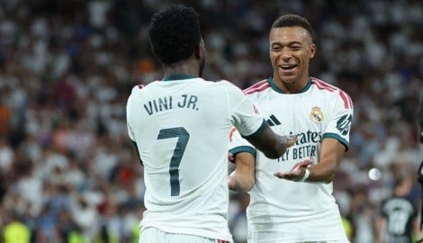 Kylian Mbappe (r.) traf dreimal.