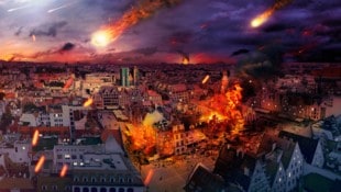 konradbak – stock.adobe.com/KI-generiert Auf manche Katastrophen, wie dieser von der KI erstellte Meteoritensturm, haben wir keinen ...