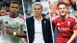 LASK-Trainer Didi Kühbauer bekommt es mit Kylian Mbappe von Real (l.) und Florian Wirtz (r.) vom ...