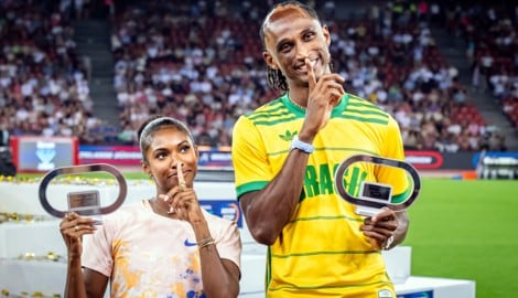 Masai Russell (links) und Alison dos Santos 