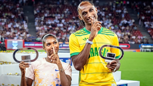 Masai Russell (links) und Alison dos Santos