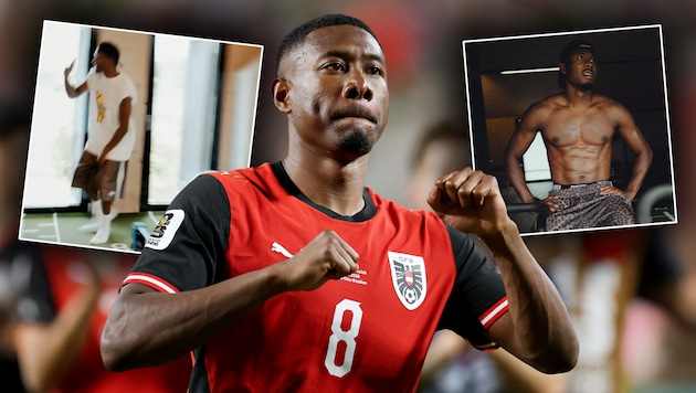 Auch ohne Vertrag hält sich David Alaba fit.