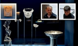 Nur noch ein Bild erinnert an das Diamant-Collier im Wiener MAK. Die Fahndung nach den beiden ...