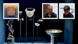 Nur noch ein Bild erinnert an das Diamant-Collier im Wiener MAK. Die Fahndung nach den beiden ...