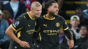 Erling Haaland  und Rayan Cherki trafen jeweils im Doppelpack.
