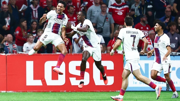 Der Treffer von PSG-Star Marquinhos (li.) in der 95. Minute sorgt für erhitzte Gemüter.