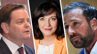 Markus Abwerzger (FPÖ), Birgit Obermüller (NEOS) und Georg Dornauer, freier Mandatar (rechts), ...