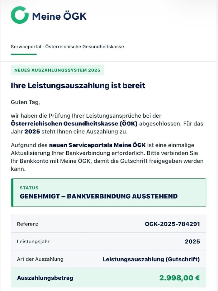 Vorsicht, wenn ein solches E-Mail in Ihr Postfach flattert.
