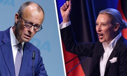 Deutschlands Kanzler Friedrich Merz (CDU) steckt seit Monaten im Umfragetief. Alice Weidel ...
